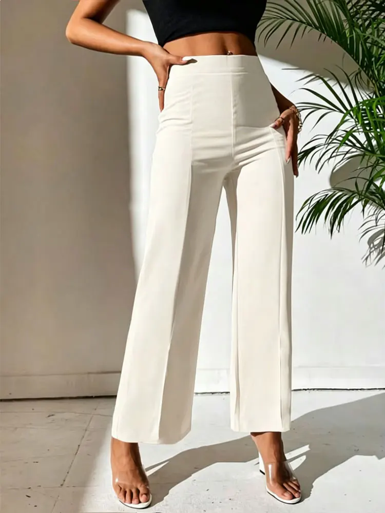 Womens White Straight Leg Pants Office Casual Breathable Clothes Wide Leg Trousers Business Commute Outfit Daily Elegant Bottoms
Womens White Straight Leg Pants Office Casual Breathable Clothes Wide Leg Trousers Business Commute Outfit Daily Elegant Bottoms