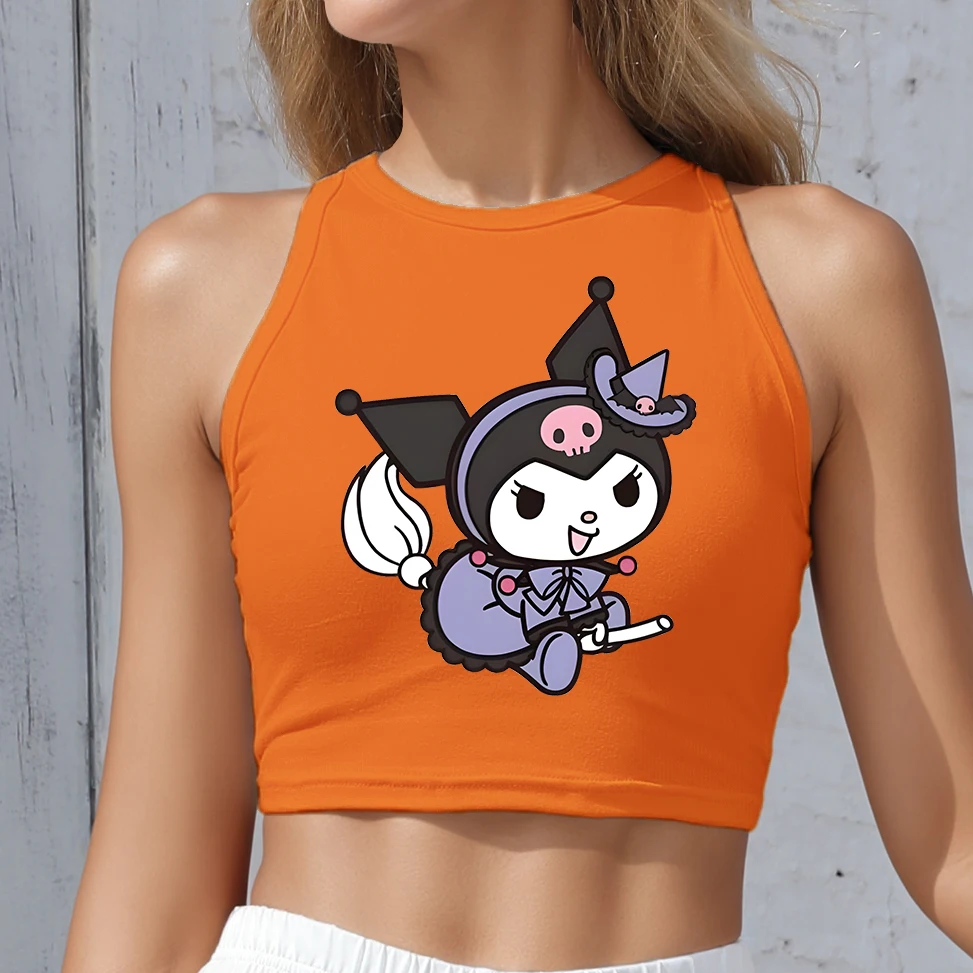 KAWAII CLOTHES Round Neck Tank Top Cartoon Kuromi Print Tight Fit Women's Summer Vest Sizes S-XL Trendy SUMMER CLOTHES
KAWAII CLOTHES Round Neck Tank Top Cartoon Kuromi Print Tight Fit Women's Summer Vest Sizes S-XL Trendy SUMMER CLOTHES