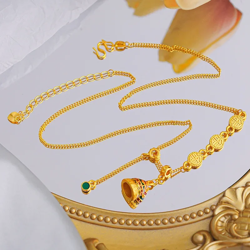 Women's Necklace 9999 24K Real Gold Ancient French Chaoyuanfu Wishing Set Chain New Chinese Design Enamel Color Craft
Women's Necklace 9999 24K Real Gold Ancient French Chaoyuanfu Wishing Set Chain New Chinese Design Enamel Color Craft