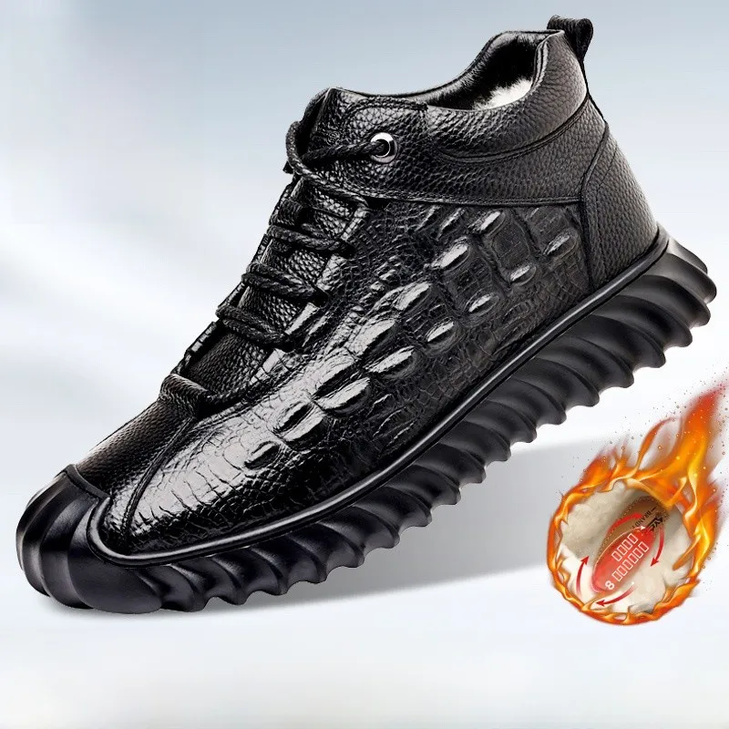 Утепленные мужские высокие ботинки из хлопка и кожи, обновленная версия, зимние повседневные уличные ботинки для отдыха с круглым носком
Утепленные мужские высокие ботинки из хлопка и кожи, обновленная версия, зимние повседневные уличные ботинки для отдыха с круглым носком