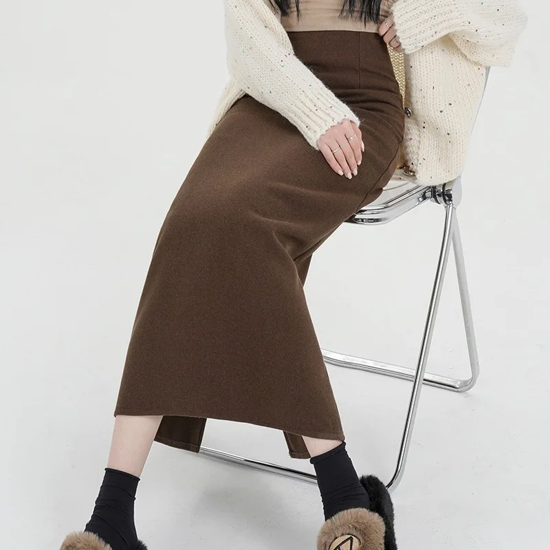 Autumn and Winter Straight A-shaped Long Skirt Thickened Women's Split Skirt
Autumn and Winter Straight A-shaped Long Skirt Thickened Women's Split Skirt