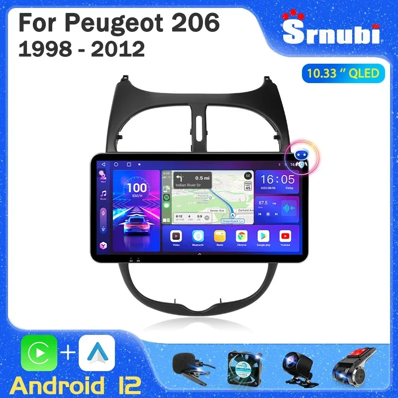 Srnubi 2Din Android 12 Car Radio for Peugeot 206 206CC 206SW 1998-2012 Multimedia Player Carplay 10.33 Inch 4G DVD GPS Head Unit
Srnubi 2Din Android 12 Car Radio for Peugeot 206 206CC 206SW 1998-2012 Multimedia Player Carplay 10.33 Inch 4G DVD GPS Head Unit