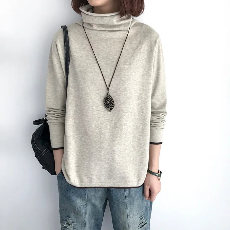 Women's Autumn Winter New Fashion Elegant High Neck Pullover Long Sleeved Bottom Shirt Casual Versatile Western Comfortable Tops
Women's Autumn Winter New Fashion Elegant High Neck Pullover Long Sleeved Bottom Shirt Casual Versatile Western Comfortable Tops