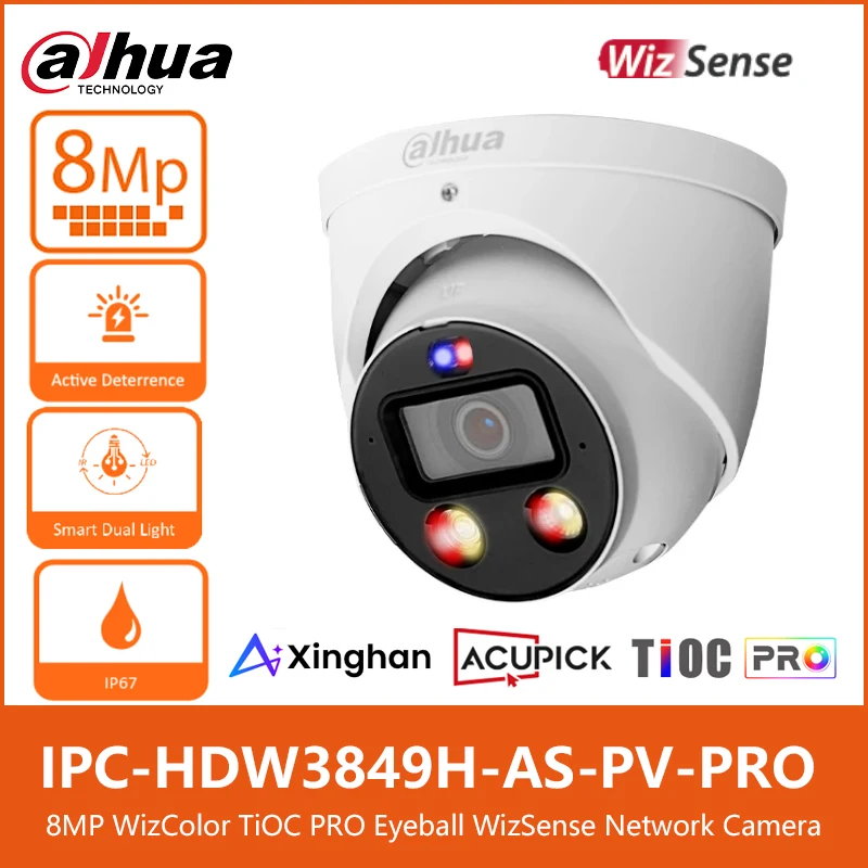 Dahua IPC-HDW3849H-AS-PV-PRO 8MP 4K WizColor TiOC PRO IR30M Eyeball WizSense Network AI Security PoE Camera SMD 4.0 Two-way Talk
Dahua IPC-HDW3849H-AS-PV-PRO 8MP 4K WizColor TiOC PRO IR30M Eyeball WizSense Network AI Security PoE Camera SMD 4.0 Two-way Talk