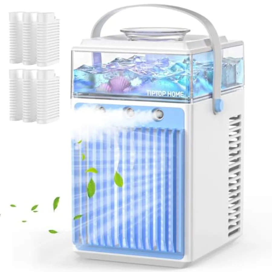 Portable Air Conditioners, 5 in 1 Mini AC Air Conditioner Fan with 3 Speeds and 3 Spray and App Control and Timers, Evaporative
Portable Air Conditioners, 5 in 1 Mini AC Air Conditioner Fan with 3 Speeds and 3 Spray and App Control and Timers, Evaporative