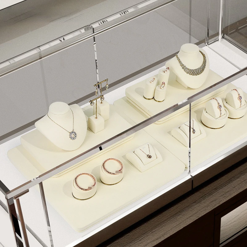 Jewelry display stand Earrings Bracelet necklace Beige white microfiber K gold diamond Gold jewelry display
Jewelry display stand Earrings Bracelet necklace Beige white microfiber K gold diamond Gold jewelry display
