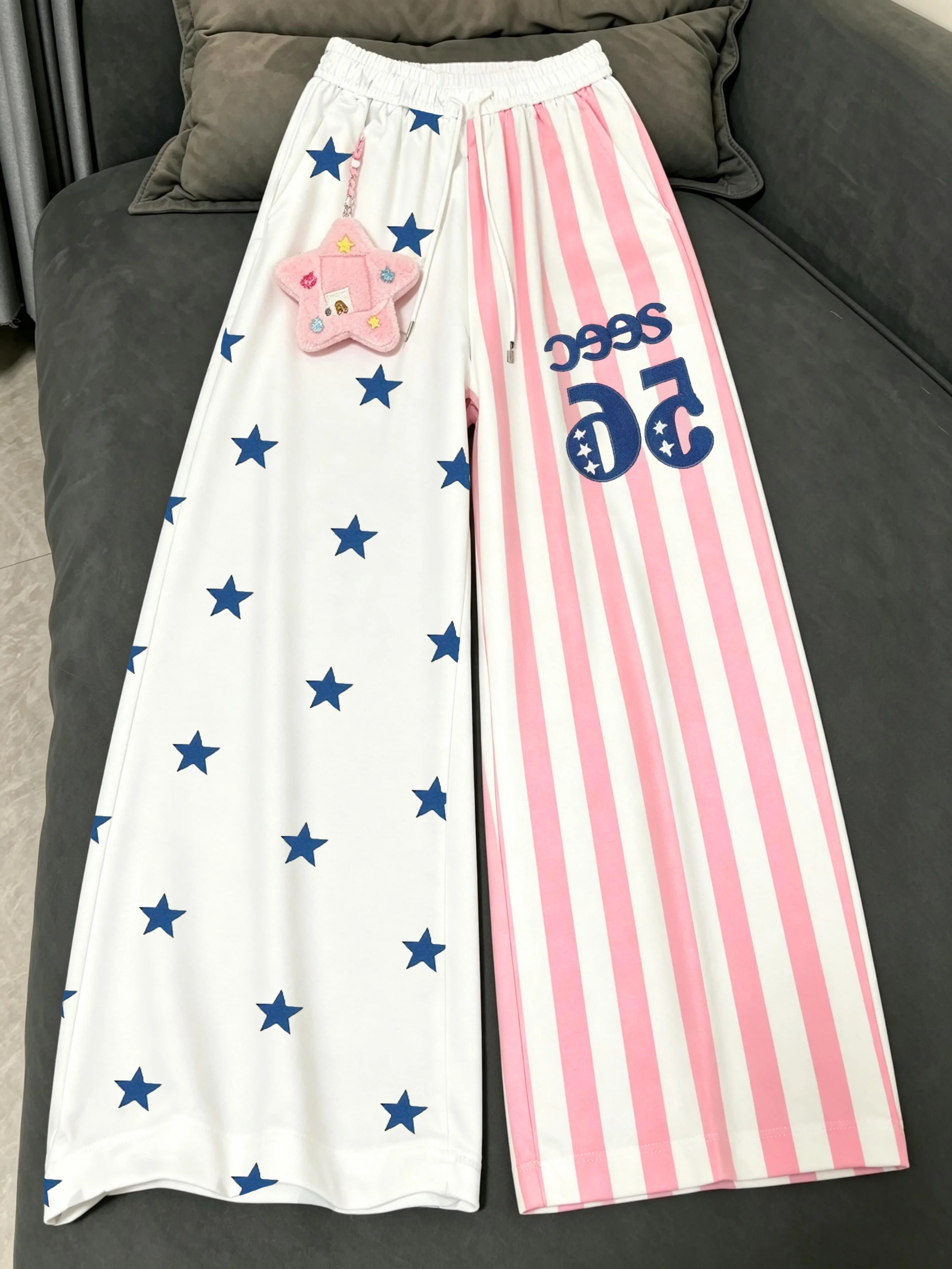 White Star Striped Sports Pants Women's Spring Summer American High Street Jazz Dance Pants Casual Wide Leg Commute Style
White Star Striped Sports Pants Women's Spring Summer American High Street Jazz Dance Pants Casual Wide Leg Commute Style