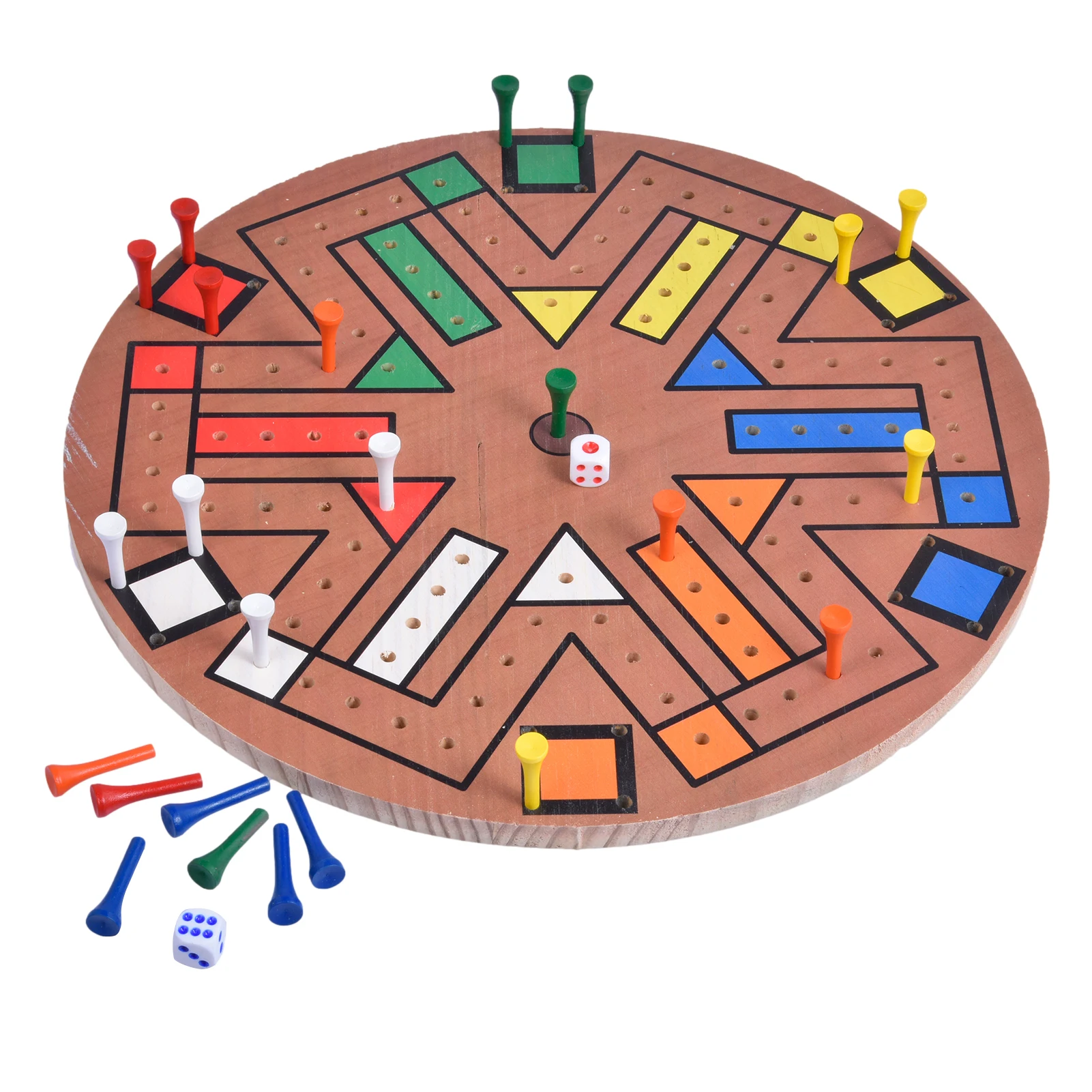 Fast Track Board Game Sided Painted Wooden Fast Track Board Game for 3-6 Players Aggravation Board Game 35.5*35.5*0.9cm
Fast Track Board Game Sided Painted Wooden Fast Track Board Game for 3-6 Players Aggravation Board Game 35.5*35.5*0.9cm