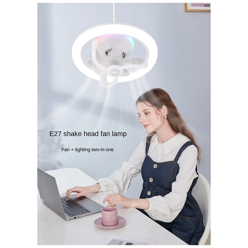 360 ° Rotating Ceiling Fan Light E27 Intelligent Fan With Remote Control LED Fan Light For Living Room Bedroom Top 50W Durable
360 ° Rotating Ceiling Fan Light E27 Intelligent Fan With Remote Control LED Fan Light For Living Room Bedroom Top 50W Durable