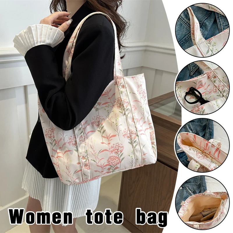 Vintage Floral Cotton Shoulder Bag for Women Large Capacity Tote Handbag, Multi-Purpose Book Bag Shopping Tote with Retro Design
Vintage Floral Cotton Shoulder Bag for Women Large Capacity Tote Handbag, Multi-Purpose Book Bag Shopping Tote with Retro Design