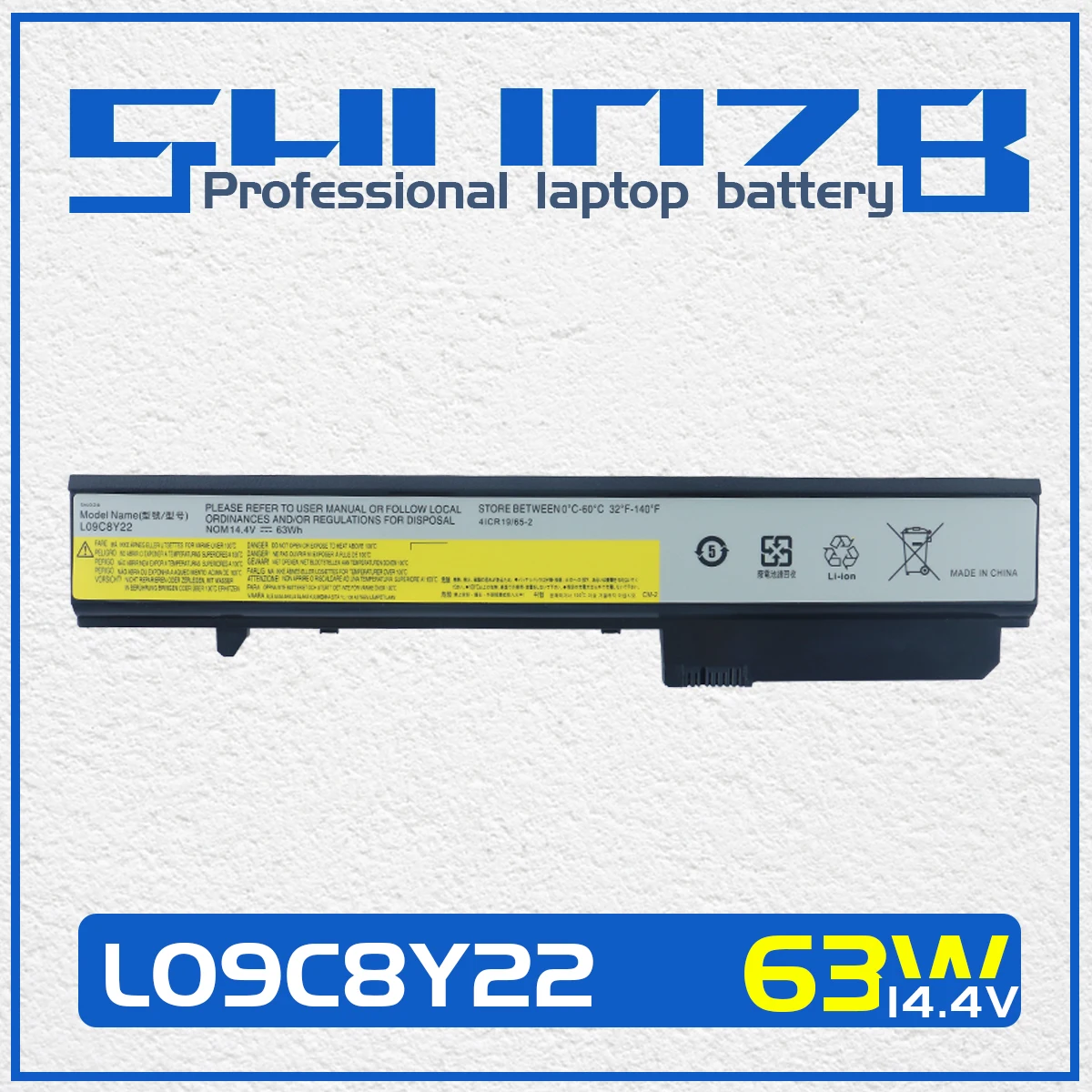 Аккумулятор SHUOZB L09C8Y22 для ноутбука Lenovo IdeaPad U460, аккумуляторы серии L09N8Y22 L09N8T22, 14,4 В, 63 Вт/ч, 4400 мАч
Аккумулятор SHUOZB L09C8Y22 для ноутбука Lenovo IdeaPad U460, аккумуляторы серии L09N8Y22 L09N8T22, 14,4 В, 63 Вт/ч, 4400 мАч
