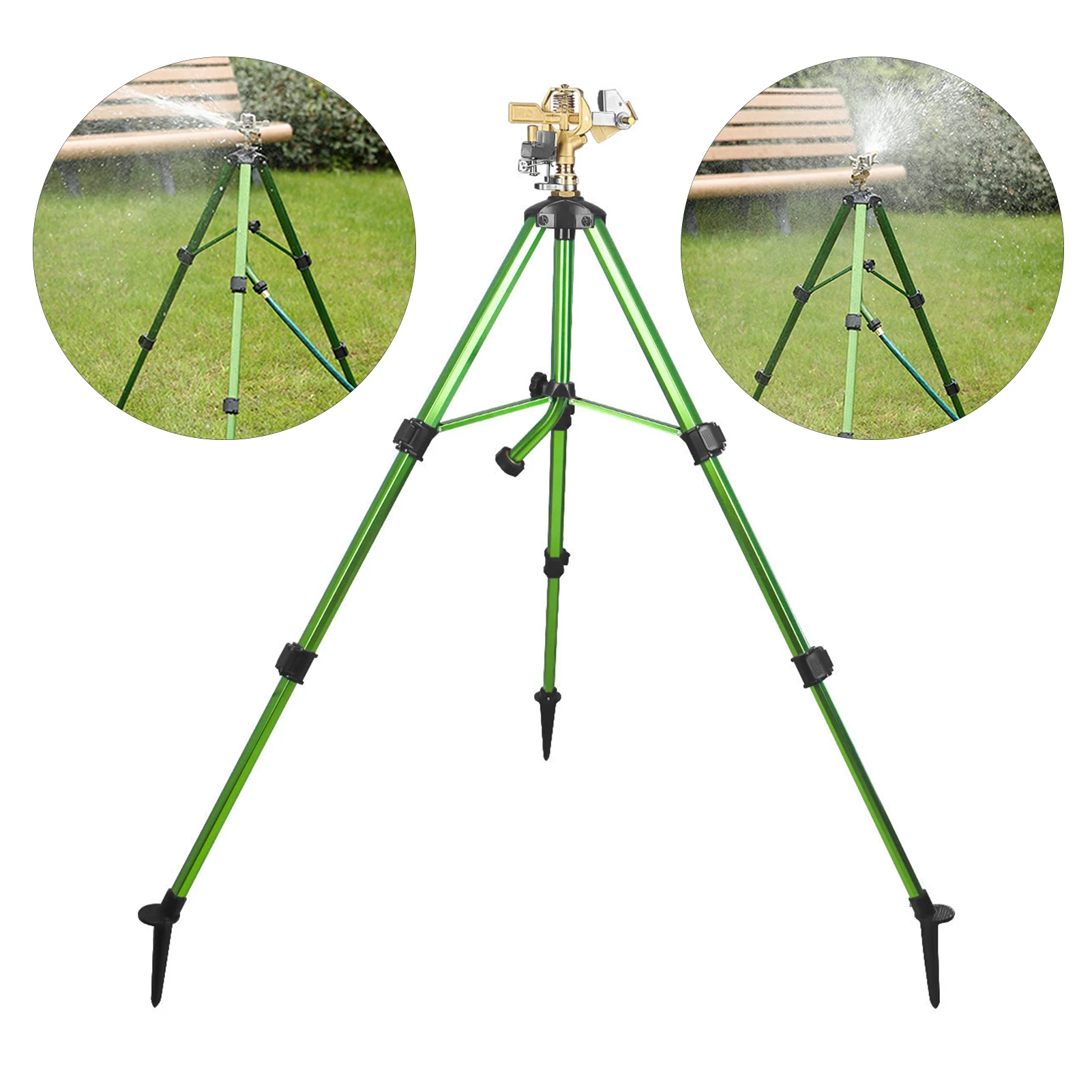 360-Degree Rotating Lawn Sprinkler with Tripod Adjustable Height Large Easy Installation Area Coverage Heavy-Duty Brass Impact W
360-Degree Rotating Lawn Sprinkler with Tripod Adjustable Height Large Easy Installation Area Coverage Heavy-Duty Brass Impact W