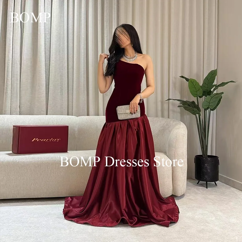 BOMP One-Shoulder Evening Dresses Dark Red Dubai Arabic Women Formal Prom Gowns Vestidos de fiesta Customized
BOMP One-Shoulder Evening Dresses Dark Red Dubai Arabic Women Formal Prom Gowns Vestidos de fiesta Customized