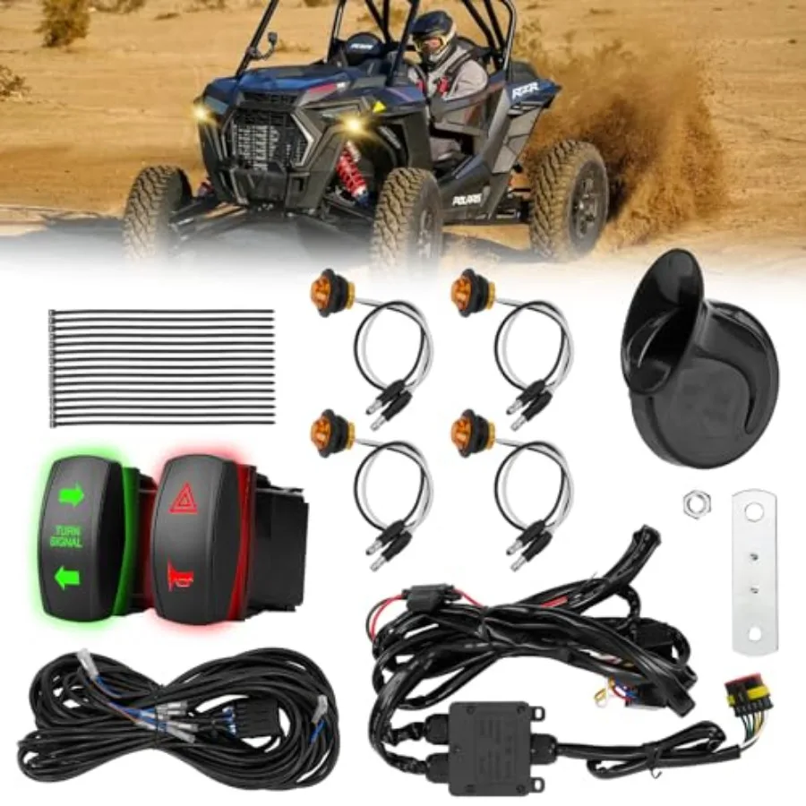 Pre-wired UTV Turn Signal Kit Universal ATV Street Legal Kit with Horn/Hazard/Blinker Rocker Switch Plug-and-play Design Compat
Pre-wired UTV Turn Signal Kit Universal ATV Street Legal Kit with Horn/Hazard/Blinker Rocker Switch Plug-and-play Design Compat