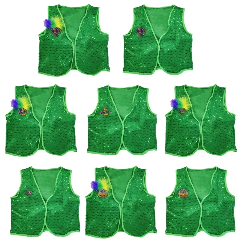 39BD Soft Fabric Irish Green Sequins Vest Comfortable Party Costume Clothing for Theater Performances Shows Repeated Use
39BD Soft Fabric Irish Green Sequins Vest Comfortable Party Costume Clothing for Theater Performances Shows Repeated Use