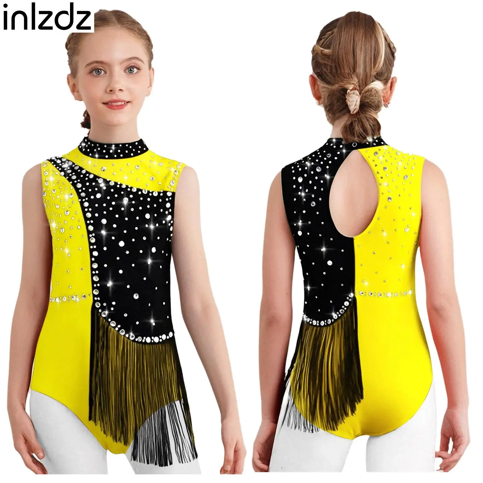 Girls Ballet Jersey Leotards One-piece Swimsuit Glittery Rhinestones Tassels Bodysuit Gymnastics Leotards Skating Dance Clothes
Girls Ballet Jersey Leotards One-piece Swimsuit Glittery Rhinestones Tassels Bodysuit Gymnastics Leotards Skating Dance Clothes