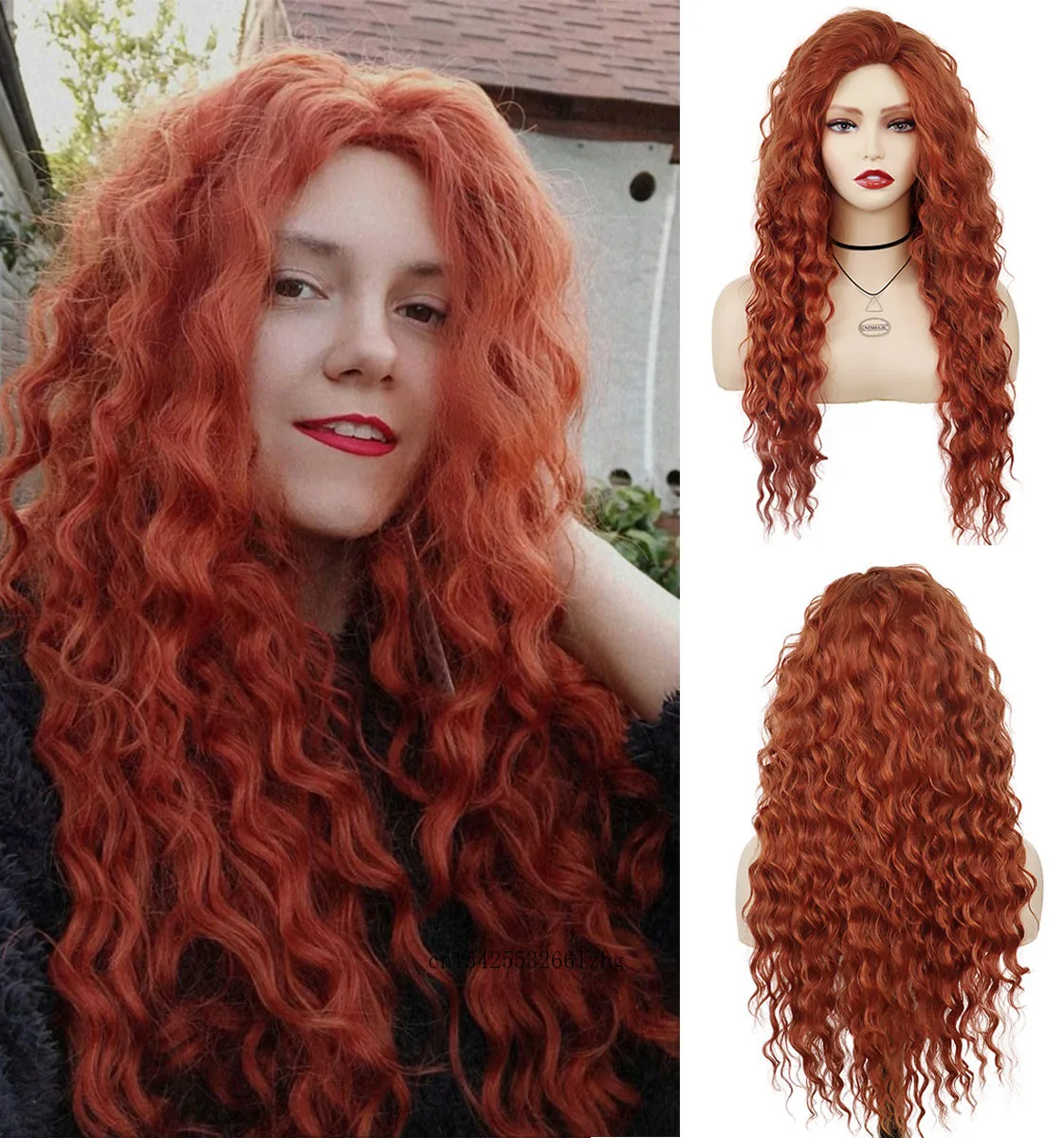 Synthetic Long Curly Orange Hair for Woman Water Wave Wigs Female Costume Cosplay Halloween Party Girls Lolita Wig Black Women
Synthetic Long Curly Orange Hair for Woman Water Wave Wigs Female Costume Cosplay Halloween Party Girls Lolita Wig Black Women