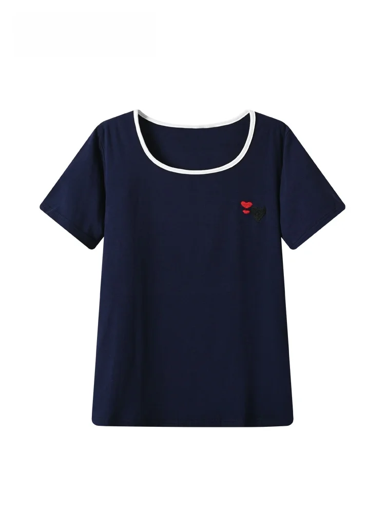 Loose Fit Women's Short Sleeve T-Shirt round Neck Casual Fashion Summer New Style plus Size Korean Style Cotton U-Neck Top
Loose Fit Women's Short Sleeve T-Shirt round Neck Casual Fashion Summer New Style plus Size Korean Style Cotton U-Neck Top