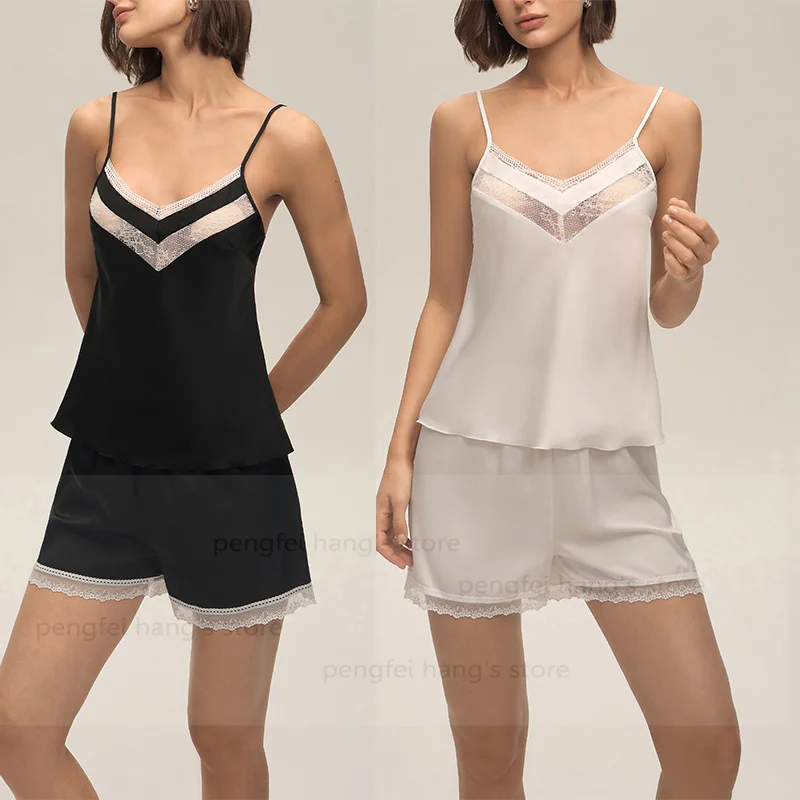Кружевные шорты-бретельки, комплект пижам, женская удобная одежда для сна, повседневная домашняя одежда, пижама из ледяного шелка, Mujer, нижнее белье, ночное белье
Кружевные шорты-бретельки, комплект пижам, женская удобная одежда для сна, повседневная домашняя одежда, пижама из ледяного шелка, Mujer, нижнее белье, ночное белье