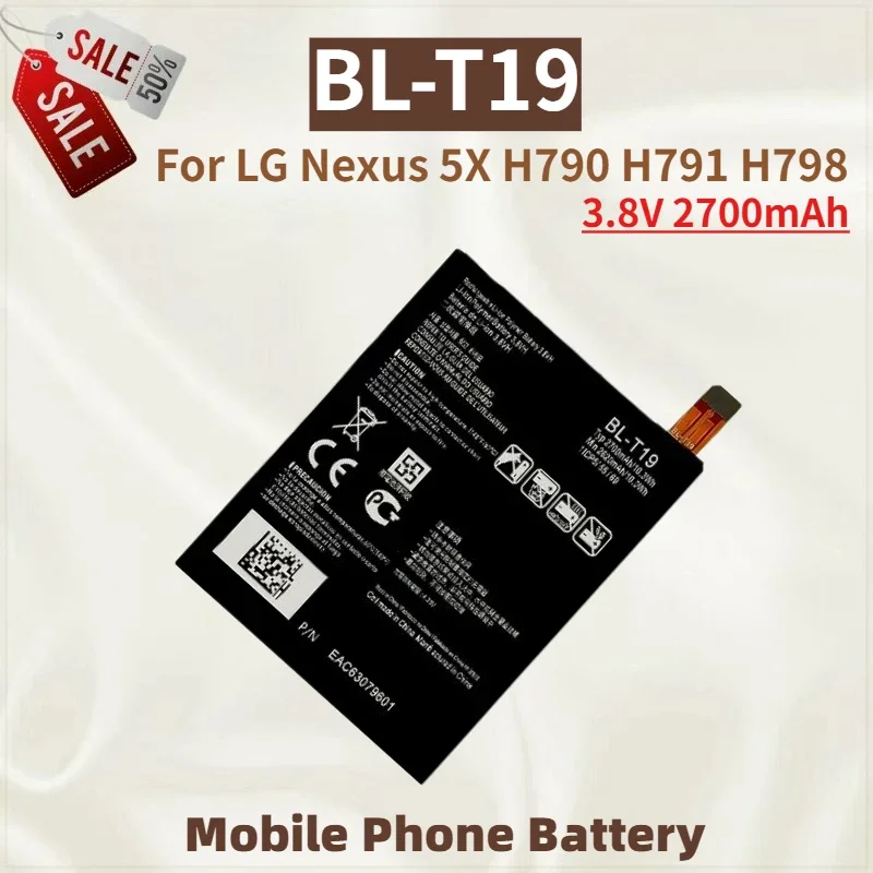 High Quality BL-T19 Mobile Phone Battery 3.8V 2700mAh For LG Nexus 5X H790 H791 H798 Brand New Replacement Battery
High Quality BL-T19 Mobile Phone Battery 3.8V 2700mAh For LG Nexus 5X H790 H791 H798 Brand New Replacement Battery