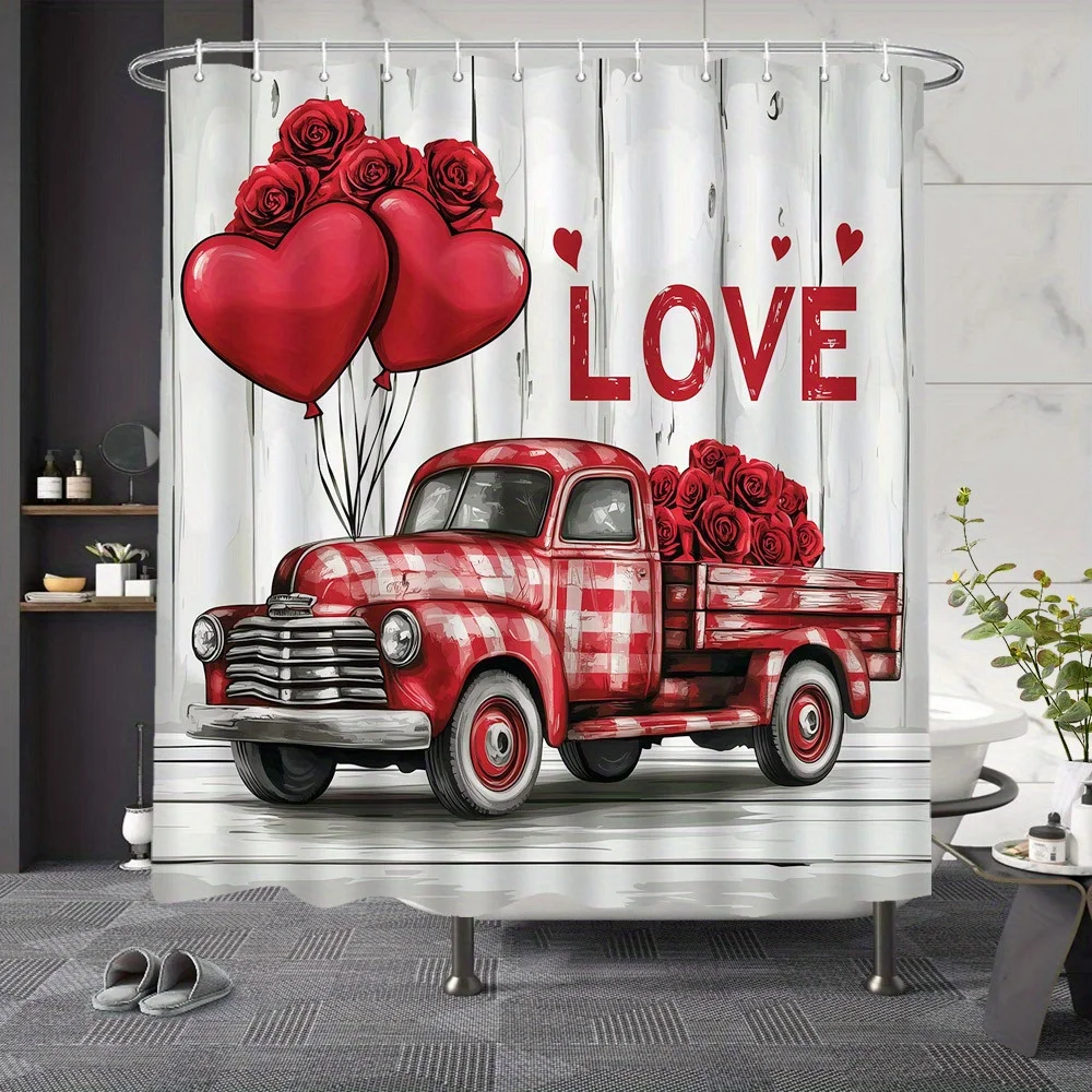 1 шт., занавеска для душа Romantic Love Truck — розовые сердечки и цветочные, полиэстер, устойчивая к выцветанию и машинному стирке, 70x70 дюймов, стиль фермерского дома
1 шт., занавеска для душа Romantic Love Truck — розовые сердечки и цветочные, полиэстер, устойчивая к выцветанию и машинному стирке, 70x70 дюймов, стиль фермерского дома