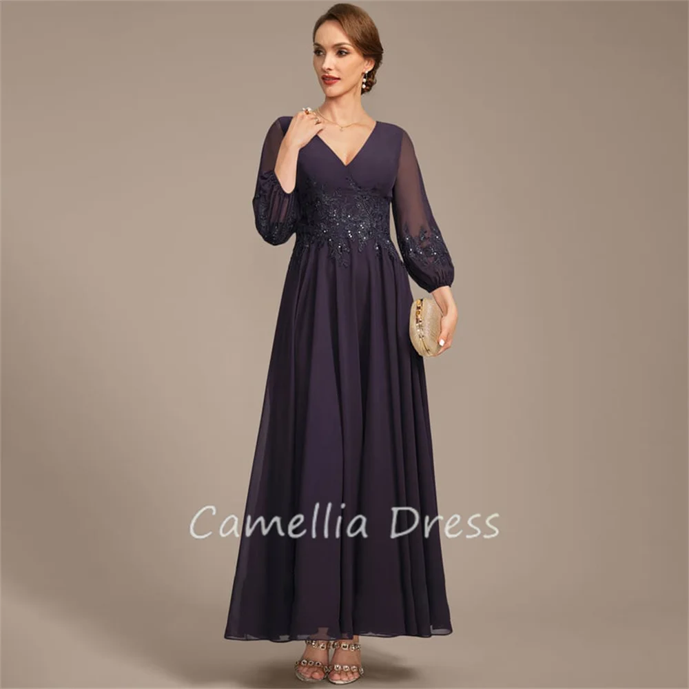 New V-Neck Mother Of The Bride Dress A-line Ankle-Length Chiffon Lace Sequins Formal Dresses Vestidos Mae Da Noiva Casamentos
New V-Neck Mother Of The Bride Dress A-line Ankle-Length Chiffon Lace Sequins Formal Dresses Vestidos Mae Da Noiva Casamentos