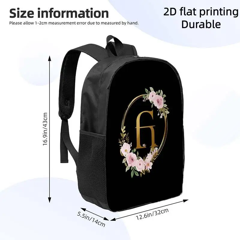 1Pc, Backpack with Elegant Golden "G" Encircled by a Pink Floral Wreath on a Black Background Pattern, Cute and Lightweight Travel Backpack, Adjustable Shoulder Straps, Large Capacity Backpack, Lightweight Outdoor Leisure Bag, Suitable for Commuting
1Pc, Backpack with Elegant Golden "G" Encircled by a Pink Floral Wreath on a Black Background Pattern, Cute and Lightweight Travel Backpack, Adjustable Shoulder Straps, Large Capacity Backpack, Lightweight Outdoor Leisure Bag, Suitable for Commuting