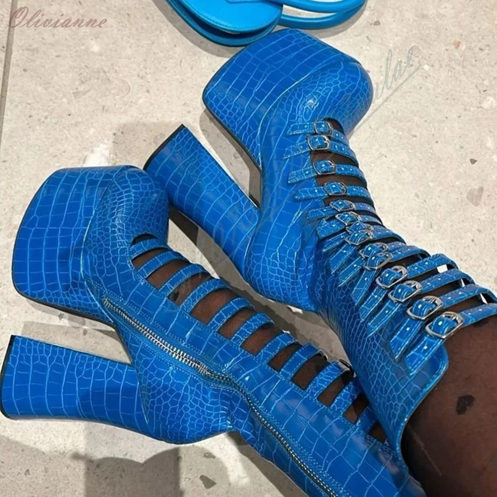 Dark Blue Stoneprint Hollow Buckle Belts Strap Sort Boots Round Toe Chunky High Heel Fashion Platform Hot Girls Fashion Sexy
Dark Blue Stoneprint Hollow Buckle Belts Strap Sort Boots Round Toe Chunky High Heel Fashion Platform Hot Girls Fashion Sexy