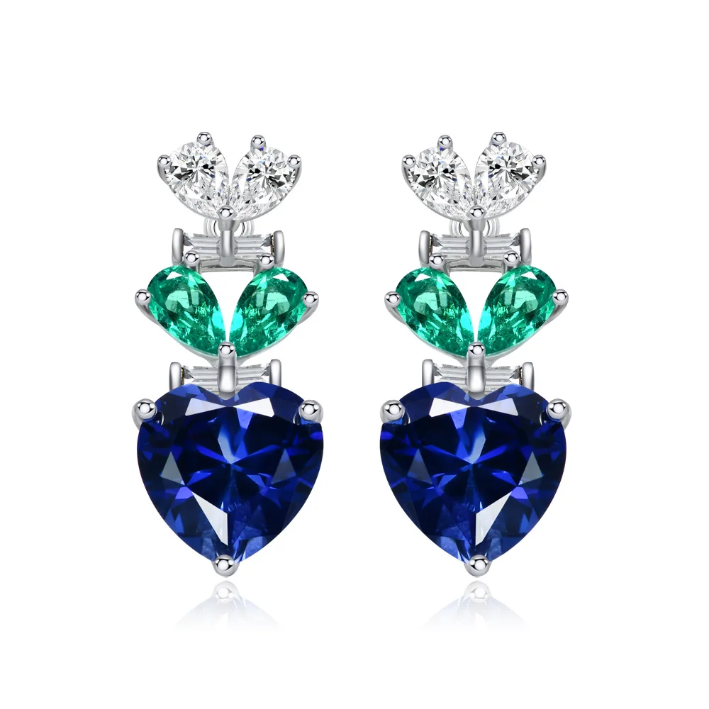 New S925 silver inlaid 3.5-carat heart-shaped 9 * 9 cultivated sapphire fashion temperament blue earrings wedding jewelry
New S925 silver inlaid 3.5-carat heart-shaped 9 * 9 cultivated sapphire fashion temperament blue earrings wedding jewelry