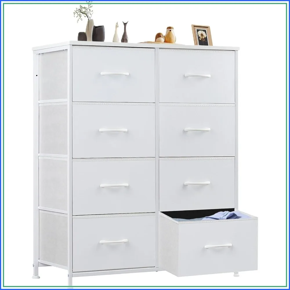8-Bin Fabric Dresser with Steel Frame and Wooden Top for Bedroom, Living Room, Closet Storage
8-Bin Fabric Dresser with Steel Frame and Wooden Top for Bedroom, Living Room, Closet Storage