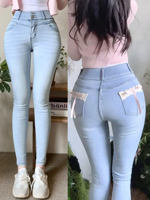 Весна 2024, женские джинсы с высокой талией и кружевной отделкой, облегающие джинсы-карандаш с узлом, сексуальные джинсы с девятью точками, закрывающие ягодицы
Весна 2024, женские джинсы с высокой талией и кружевной отделкой, облегающие джинсы-карандаш с узлом, сексуальные джинсы с девятью точками, закрывающие ягодицы