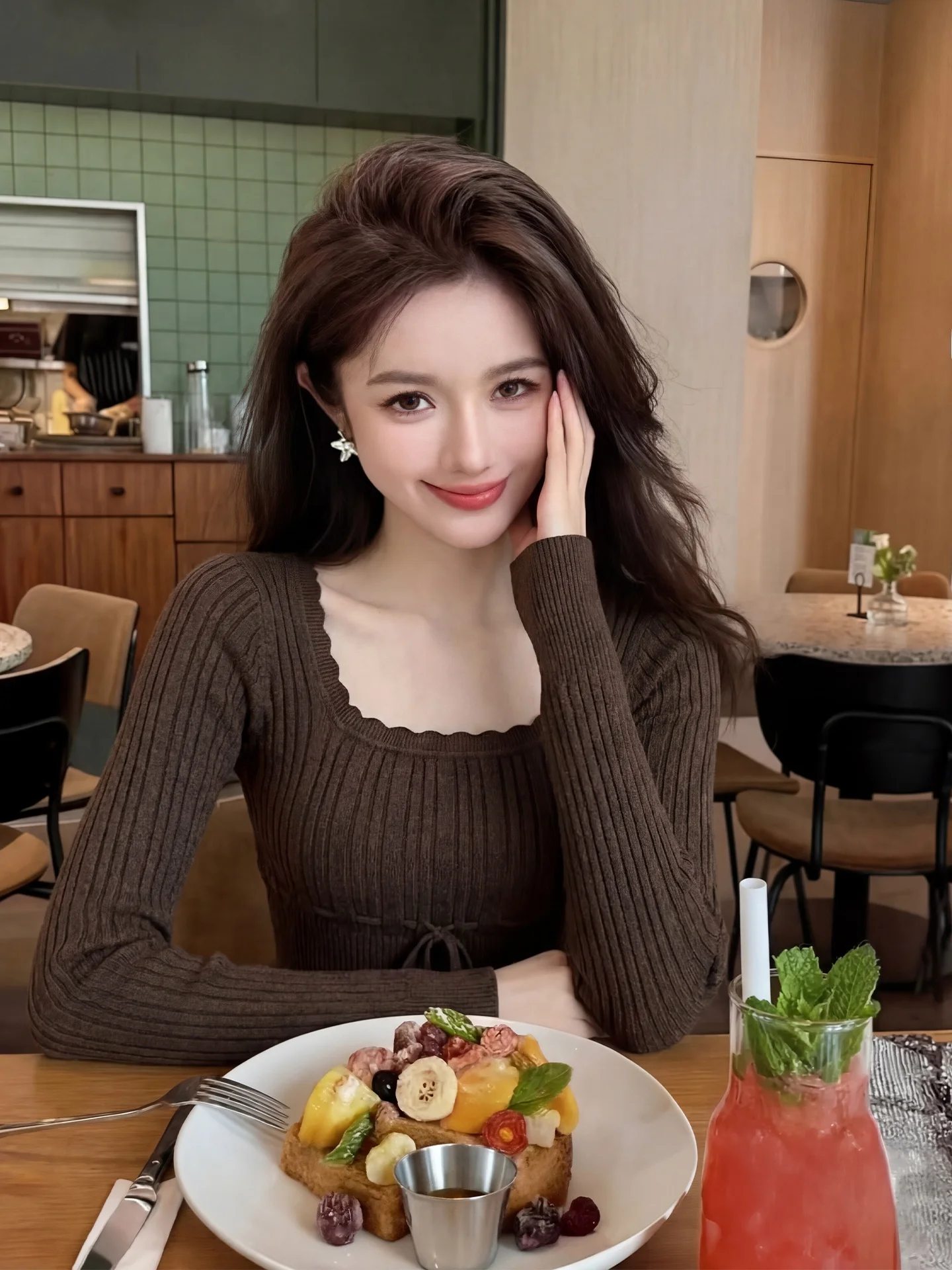 Slim Fit Long Sve Knitted Sweater Women's U-Ne Belted Inner Wear Base Top Faionable Autumn Winter Korean Sle
Slim Fit Long Sve Knitted Sweater Women's U-Ne Belted Inner Wear Base Top Faionable Autumn Winter Korean Sle