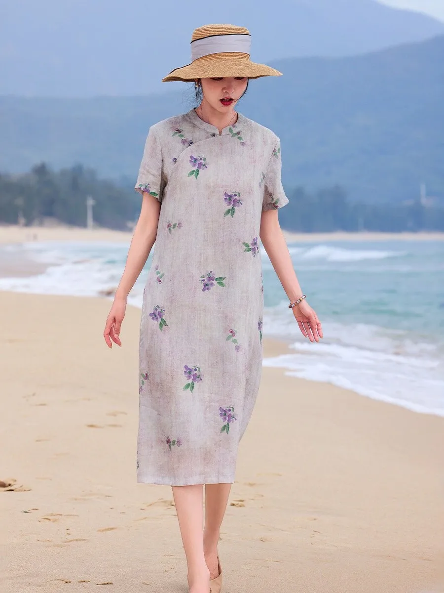 New Chinese Style Short Sleeve Silk Print Loose Mom Dress Summer 2026 Casual Breathable Comfortable Straight Cut Skirt
New Chinese Style Short Sleeve Silk Print Loose Mom Dress Summer 2026 Casual Breathable Comfortable Straight Cut Skirt