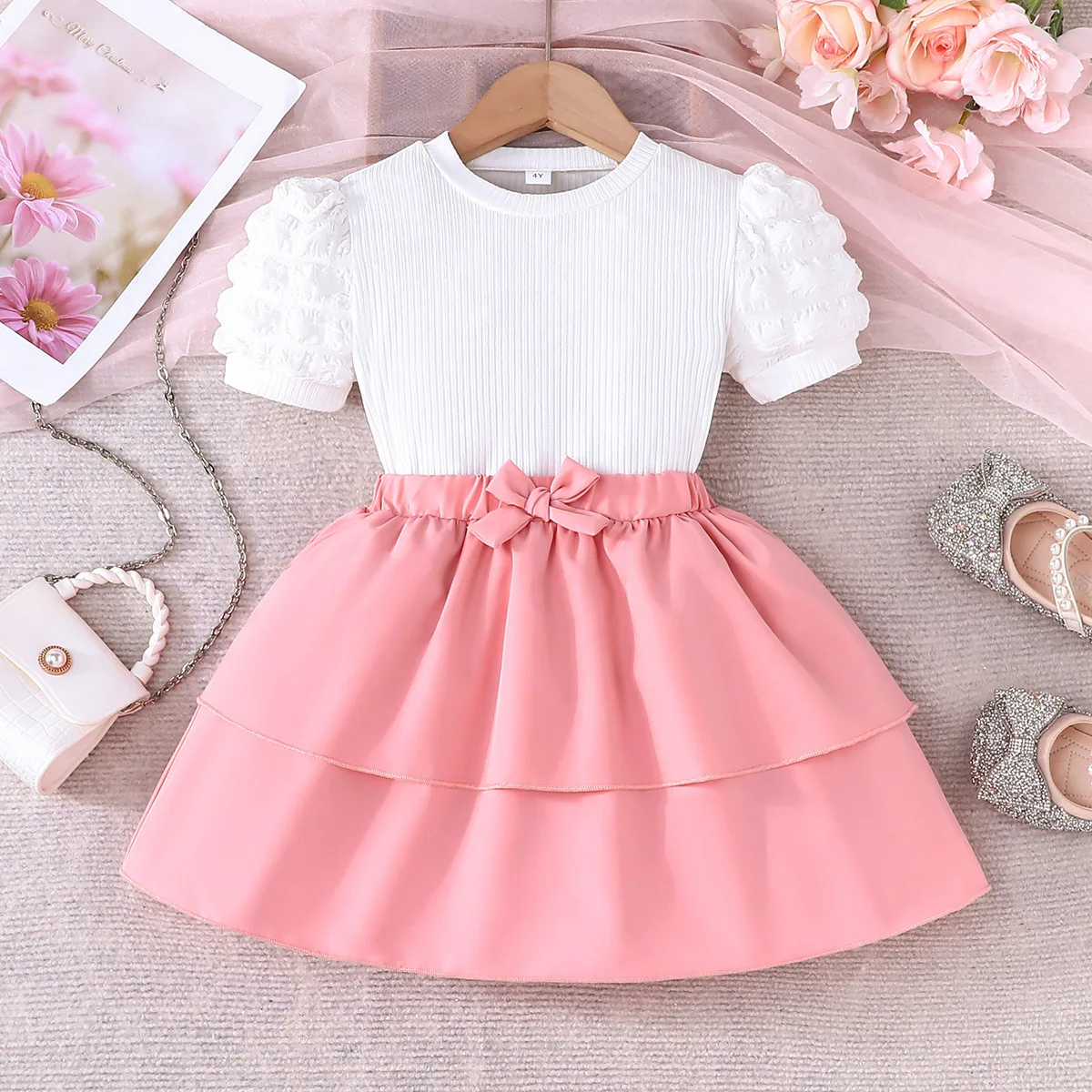 2025 Summer Child Clothes Sets Short Puff Sleeve T-shirt Pink Cake Skirts 2 Piece Sets Girls Clothes Sets 2-7T
2025 Summer Child Clothes Sets Short Puff Sleeve T-shirt Pink Cake Skirts 2 Piece Sets Girls Clothes Sets 2-7T