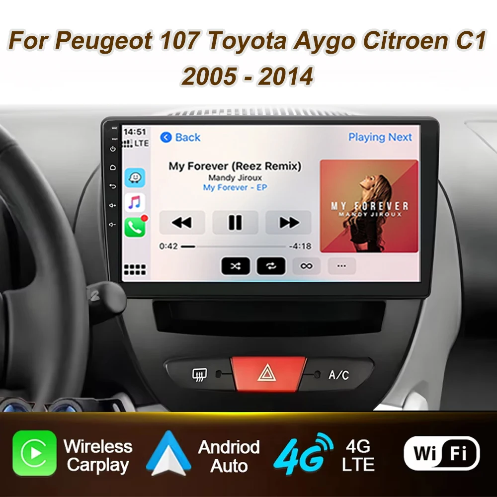 Car Radio For Peugeot 107 Toyota Aygo Citroen C1 2005-2014 Android Auto Player Carplay Multimedia 2din DVD 4G WIFI QLED Screen
Car Radio For Peugeot 107 Toyota Aygo Citroen C1 2005-2014 Android Auto Player Carplay Multimedia 2din DVD 4G WIFI QLED Screen