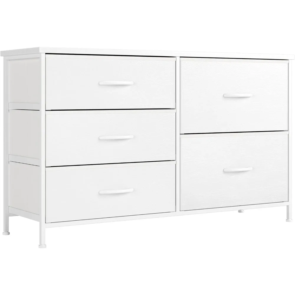 White Dresser for Bedroom with 5 Drawers, Small Dresser for Kids' Bedroom, Closet, Wide Chest of Drawers,Wooden Top
White Dresser for Bedroom with 5 Drawers, Small Dresser for Kids' Bedroom, Closet, Wide Chest of Drawers,Wooden Top