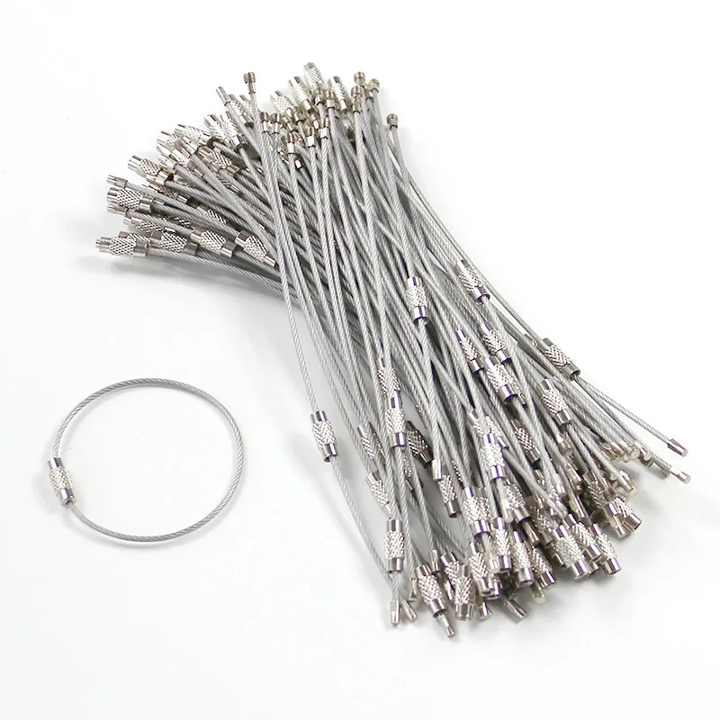 100 Pcs Wire key Chain EDC Stainless Steel Wire Rope Cable Key Ring Keyring Keychain making Outdoor Hiking
100 Pcs Wire key Chain EDC Stainless Steel Wire Rope Cable Key Ring Keyring Keychain making Outdoor Hiking