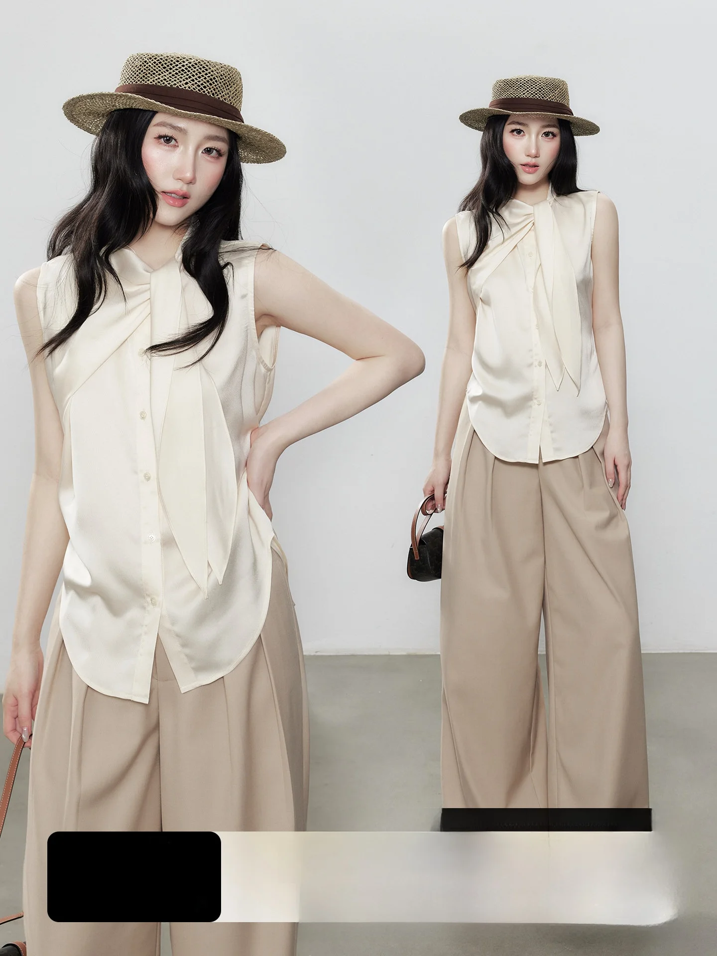Champagne Color Satin Vest Women's Summer Shirt Top Belt Design Slimming High-End Versatile Polyester Midi Length Sleeveless
Champagne Color Satin Vest Women's Summer Shirt Top Belt Design Slimming High-End Versatile Polyester Midi Length Sleeveless