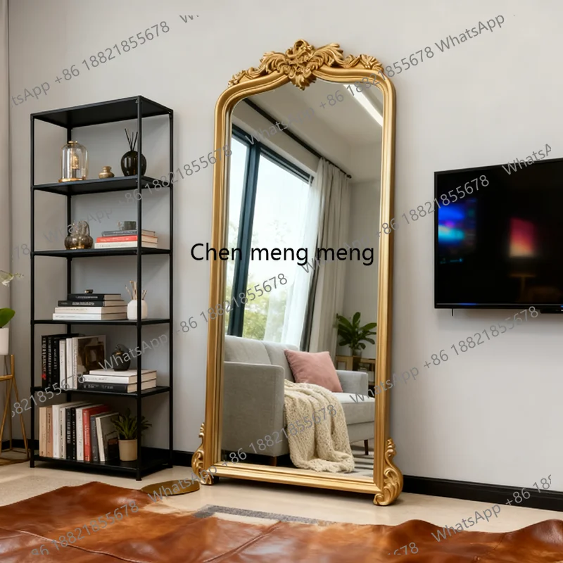 French retro full-length mirror American floor-to-ceiling mirror wall-mounted carved full-body fitting mirror
French retro full-length mirror American floor-to-ceiling mirror wall-mounted carved full-body fitting mirror