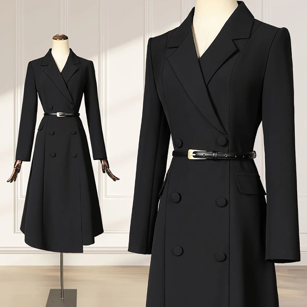 Spring Autumn Black Women's Business Suit Dress Professional OL Commuting Hepburn Style Fashionable Female Workwear Dress
Spring Autumn Black Women's Business Suit Dress Professional OL Commuting Hepburn Style Fashionable Female Workwear Dress