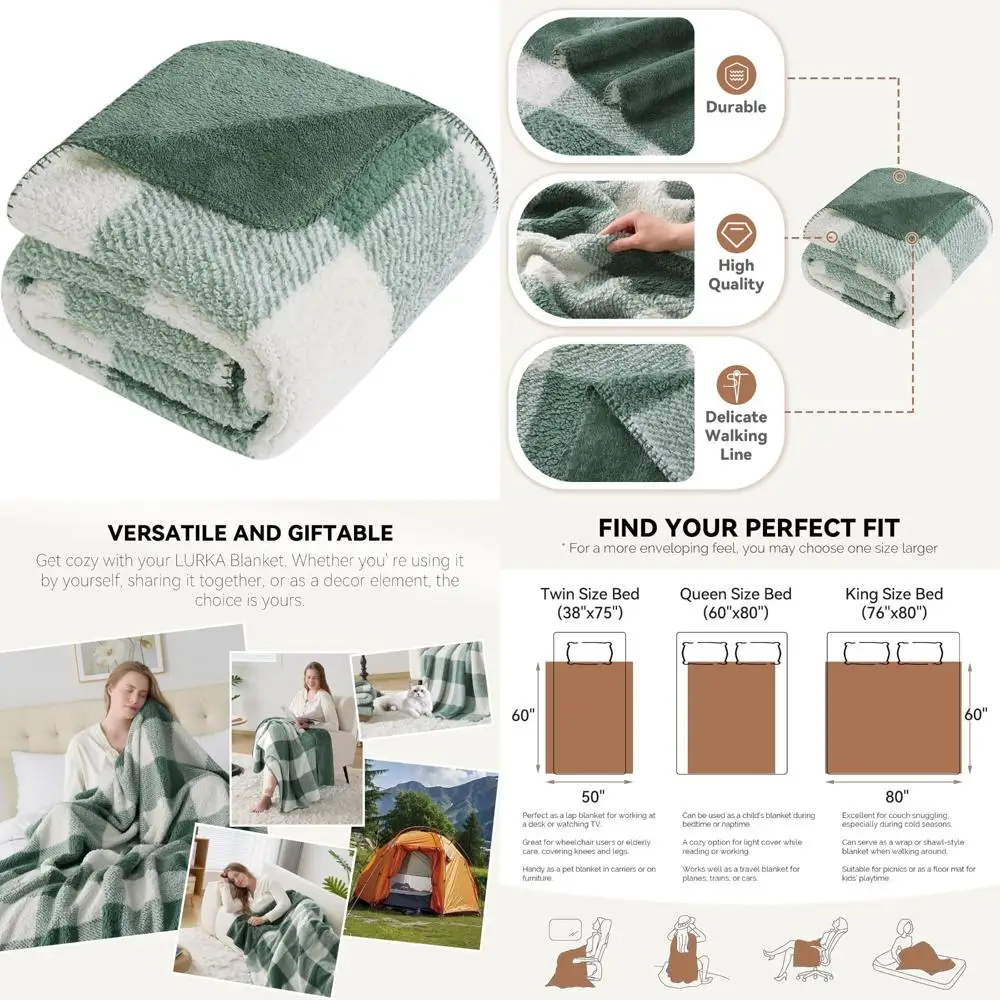 Клетчатое флисовое одеяло из шерпа двойного размера — плюшевое, мягкое и очень плотное для уютных зимних ночей
Клетчатое флисовое одеяло из шерпа двойного размера — плюшевое, мягкое и очень плотное для уютных зимних ночей