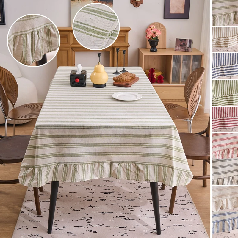 Square Retro Style Table Cover Stripe Pattern with Romantic Ruffle Edge Tablecloth Aesthetic Home Decoration for Party Banquet
Square Retro Style Table Cover Stripe Pattern with Romantic Ruffle Edge Tablecloth Aesthetic Home Decoration for Party Banquet