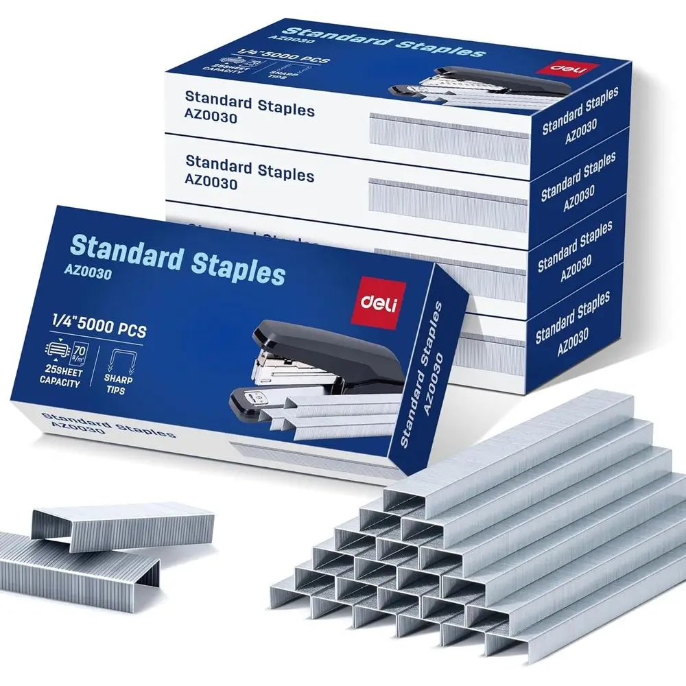 25,000 Staples, 1/4 Length, Heavy Duty, 210/Strip, 5 Boxes of 5000, Desktop Stapler
25,000 Staples, 1/4 Length, Heavy Duty, 210/Strip, 5 Boxes of 5000, Desktop Stapler