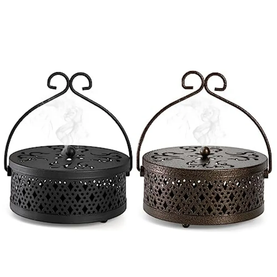 2 Pack Mosquito Coil Holders with Handles, Retro Portable Mosquito Incense Burners for Indoor Outdoor
2 Pack Mosquito Coil Holders with Handles, Retro Portable Mosquito Incense Burners for Indoor Outdoor
