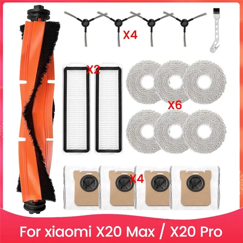 A13I-Accessories Kit Forxiaomi X20 Max / X20 Pro Vacuum Cleaner Parts Main Side Brush Hepa Filter Mop Cloth Dust Bags
A13I-Accessories Kit Forxiaomi X20 Max / X20 Pro Vacuum Cleaner Parts Main Side Brush Hepa Filter Mop Cloth Dust Bags