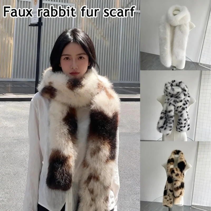Удлиненный шарф из искусственного кроличьего меха на зиму, теплый и ветрозащитный плюшевый шарф, шаль Y2K, пятнистые шарфы с леопардовым принтом
Удлиненный шарф из искусственного кроличьего меха на зиму, теплый и ветрозащитный плюшевый шарф, шаль Y2K, пятнистые шарфы с леопардовым принтом