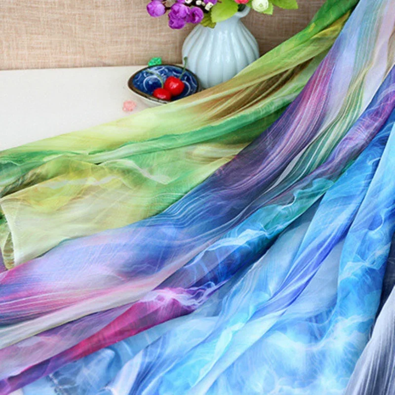 Width 150cm High-quality 30D Printed Chiffon Material ink-wash Chinese Traditional Costume Cloth Silk Fabrics With Outer Yarn
Width 150cm High-quality 30D Printed Chiffon Material ink-wash Chinese Traditional Costume Cloth Silk Fabrics With Outer Yarn