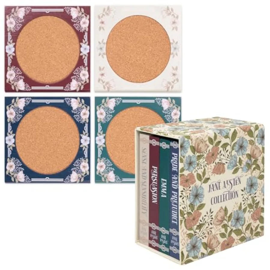 Steel Mill and Co Book Coaster Set of 4 Classic Wood and Cork Drink Coasters with Decorative Paper-Wrapped Storage Box for Aest
Steel Mill and Co Book Coaster Set of 4 Classic Wood and Cork Drink Coasters with Decorative Paper-Wrapped Storage Box for Aest