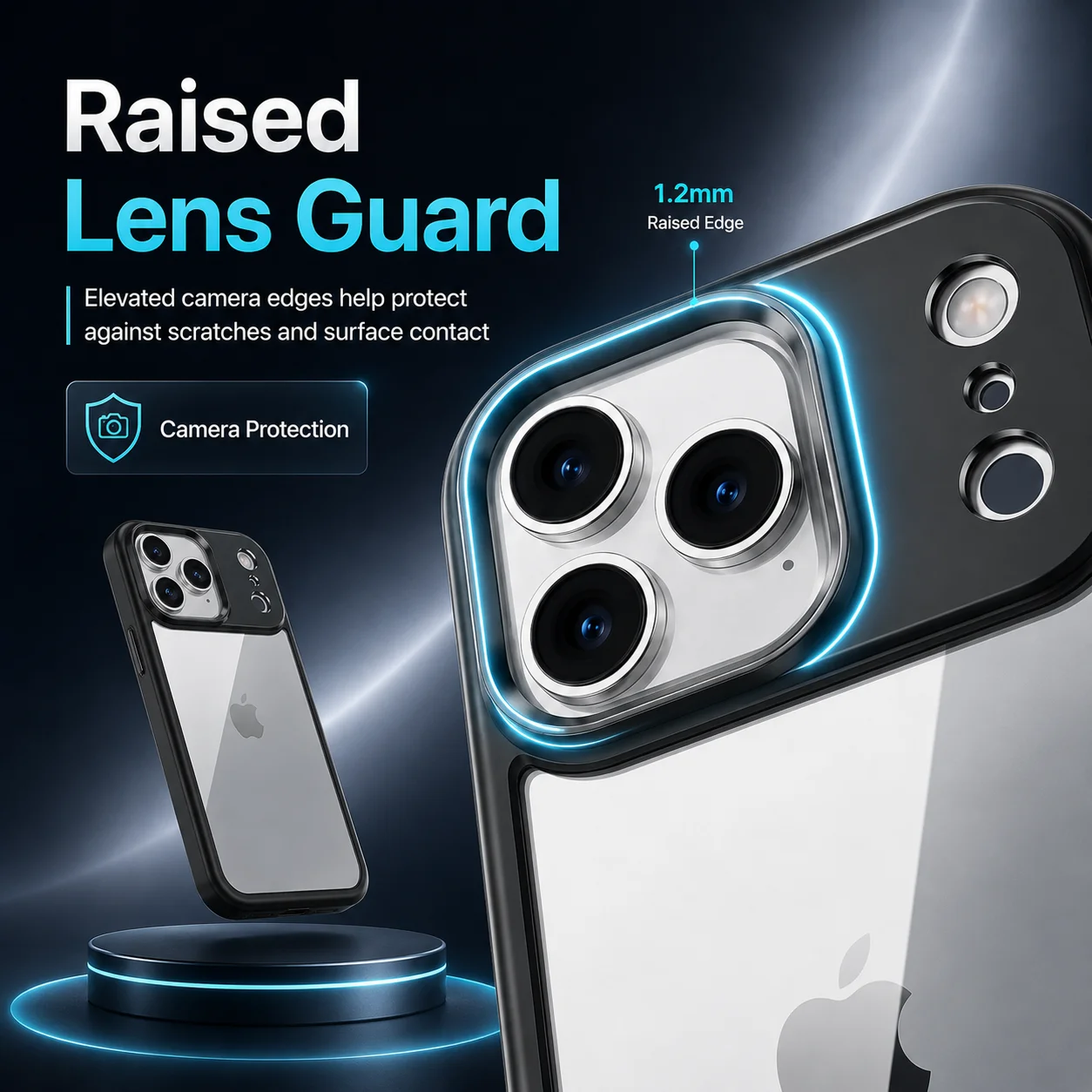 Shockproof Case for iPhone 17 Pro Max, Transparent Acrylic Hard Cover with Luxury Metal Lens Frame, Black
Shockproof Case for iPhone 17 Pro Max, Transparent Acrylic Hard Cover with Luxury Metal Lens Frame, Black