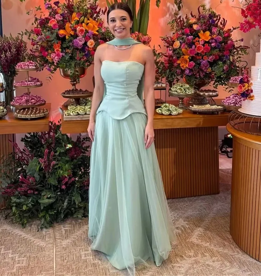 Элегантные платья для выпускного вечера цвета шалфей, без бретелек, с плиссировкой, из атласа и тюля, длинные, для дня рождения, вечерние, для торжественных мероприятий, гала-платья, вечерние наряды
Элегантные платья для выпускного вечера цвета шалфей, без бретелек, с плиссировкой, из атласа и тюля, длинные, для дня рождения, вечерние, для торжественных мероприятий, гала-платья, вечерние наряды